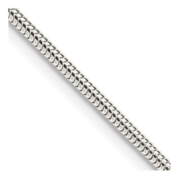 Kazi Luxury Sterling Silver 2mm Round Snake Chain